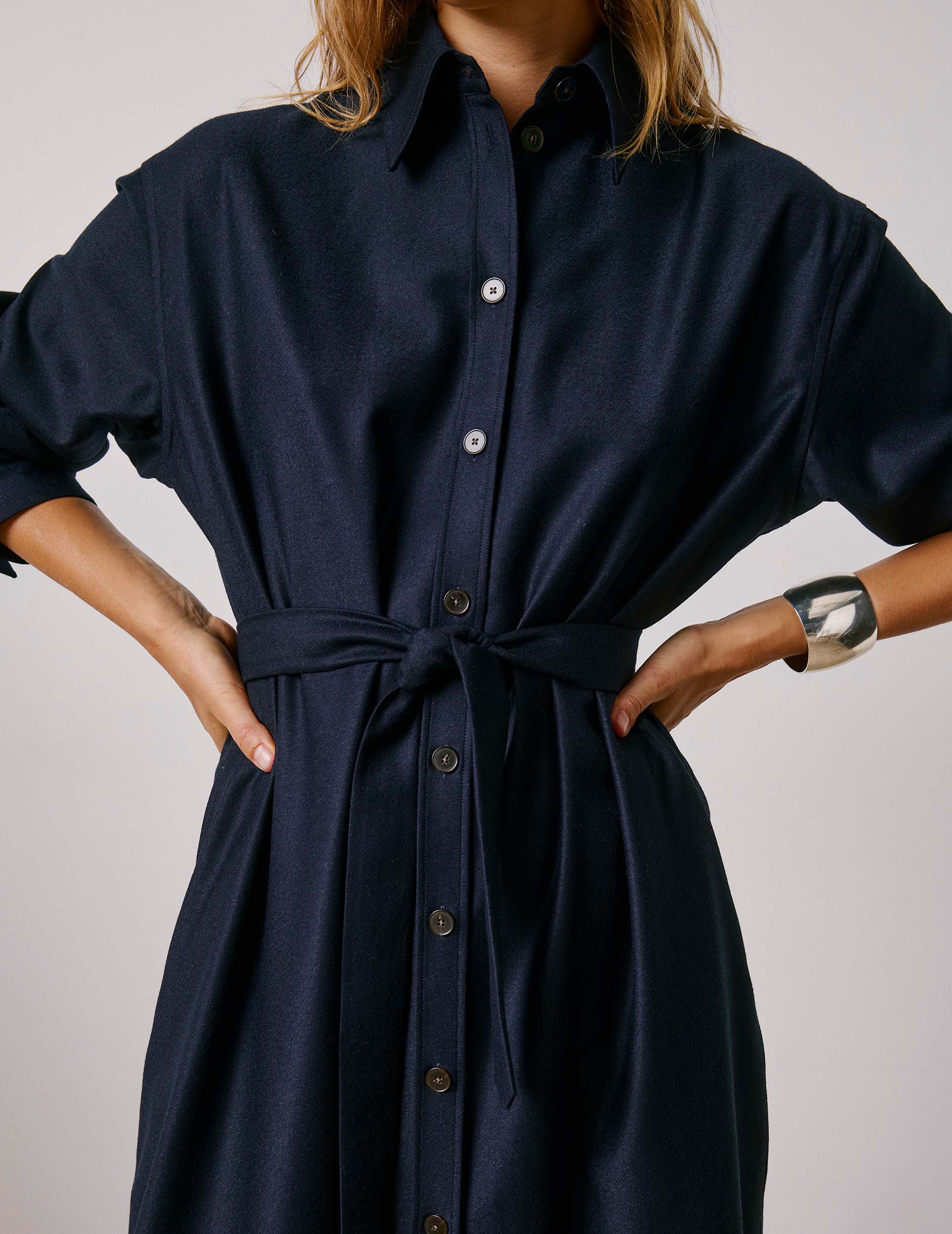 Navy virgin wool Prudence dress