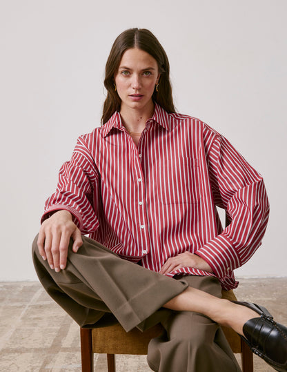 Red striped oversized Soffy shirt