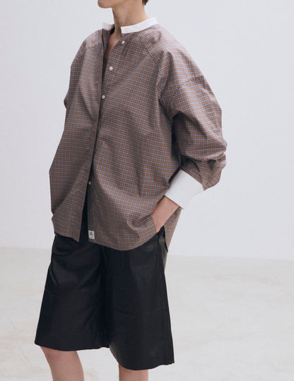 Camel check oversized Pia shirt