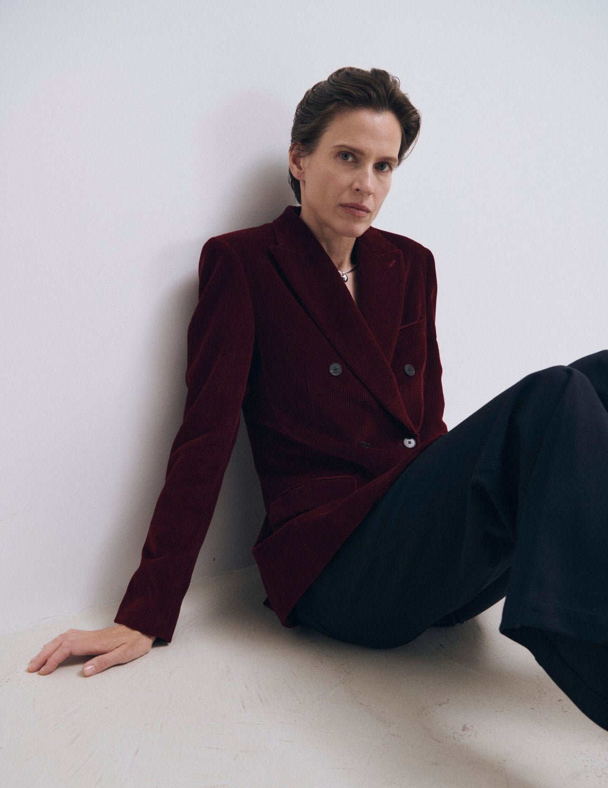 Burgundy corduroy Poème blazer