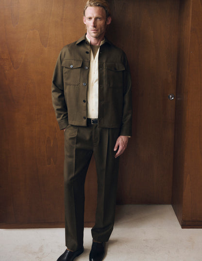 Khaki virgin wool Nataneo pants