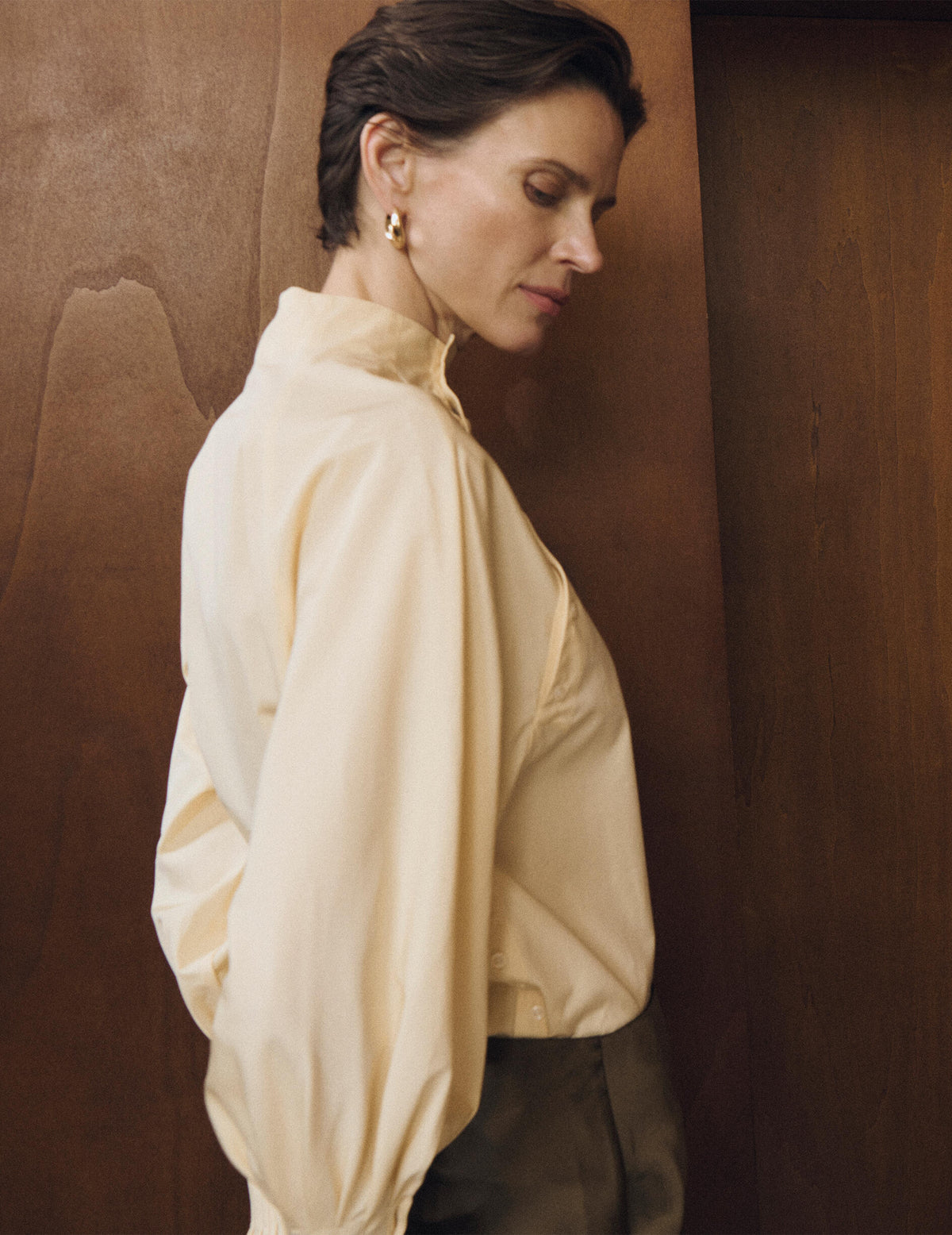 Yellow Paolina blouse - Poplin - Right amount Collar