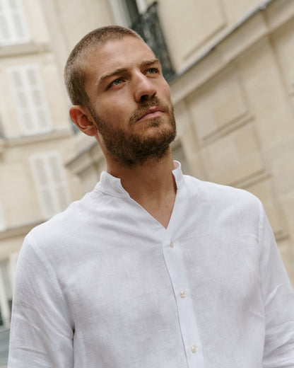 Carl white linen shirt