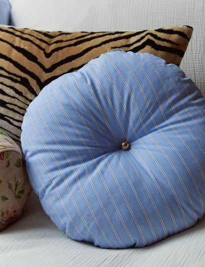Pandoro blue striped popeline cushion