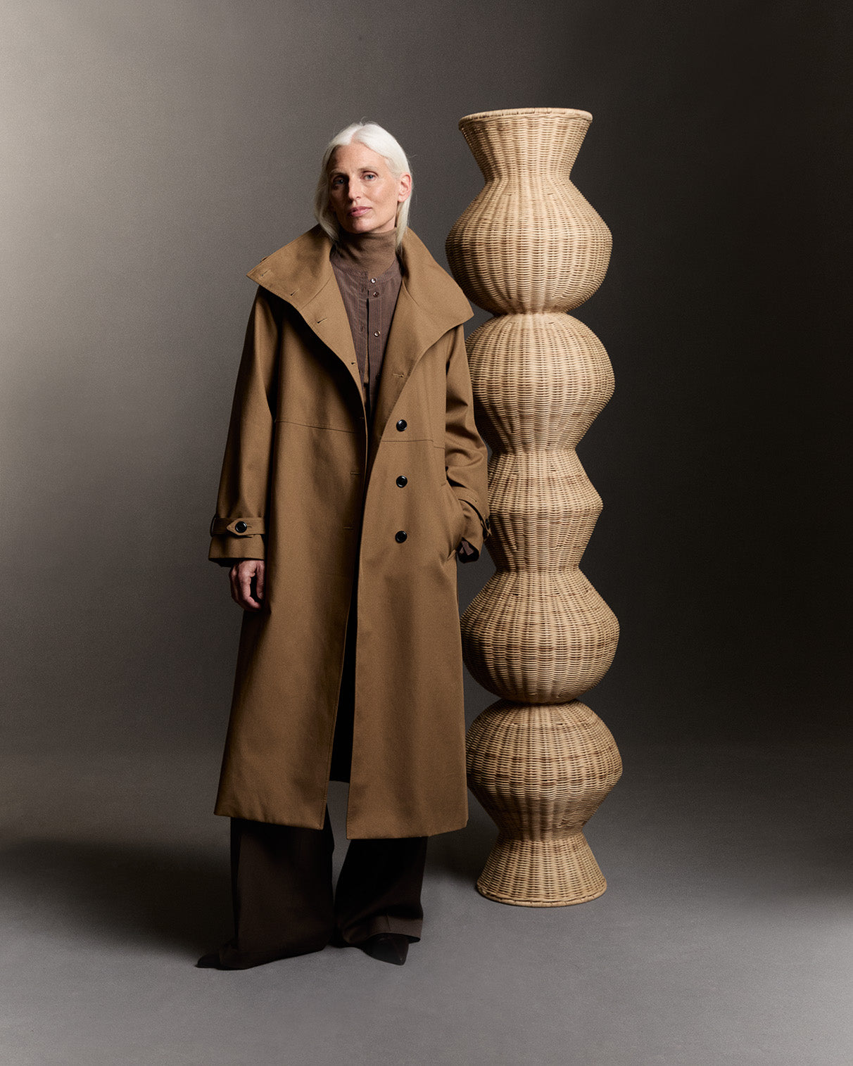 Mathieu camel gabardine trenchcoat