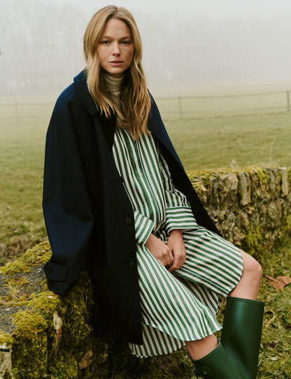 Oversized green striped Lina shirt dress