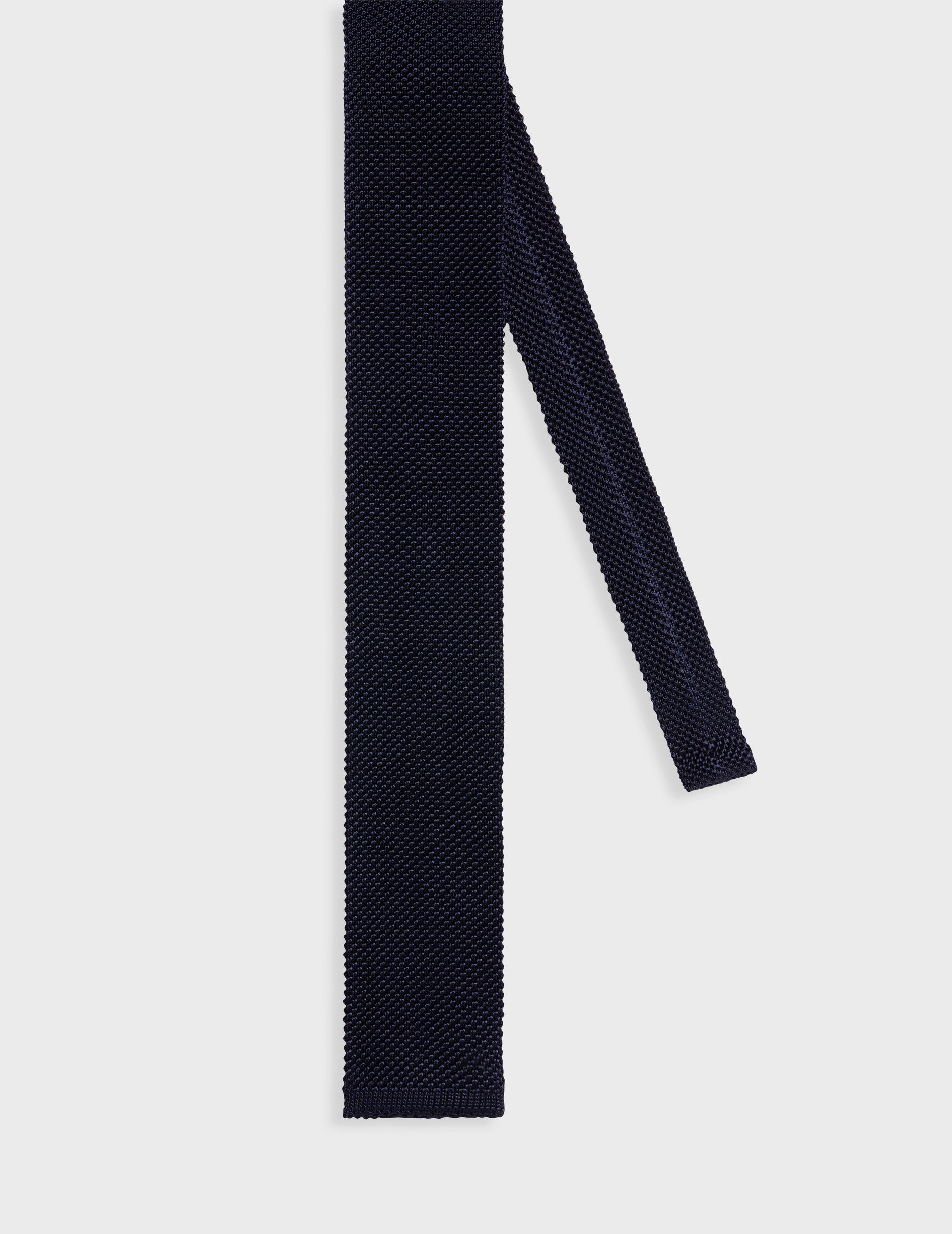 Navy silk knit tie