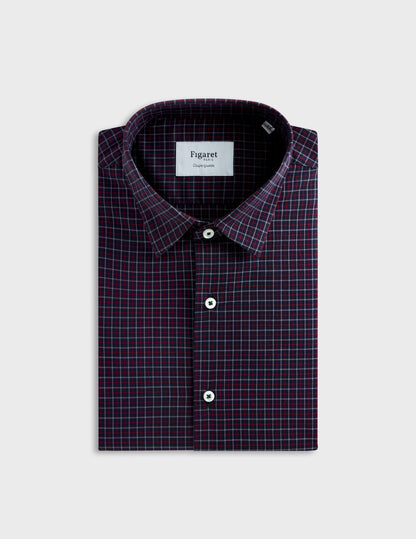Fitted red check shirt