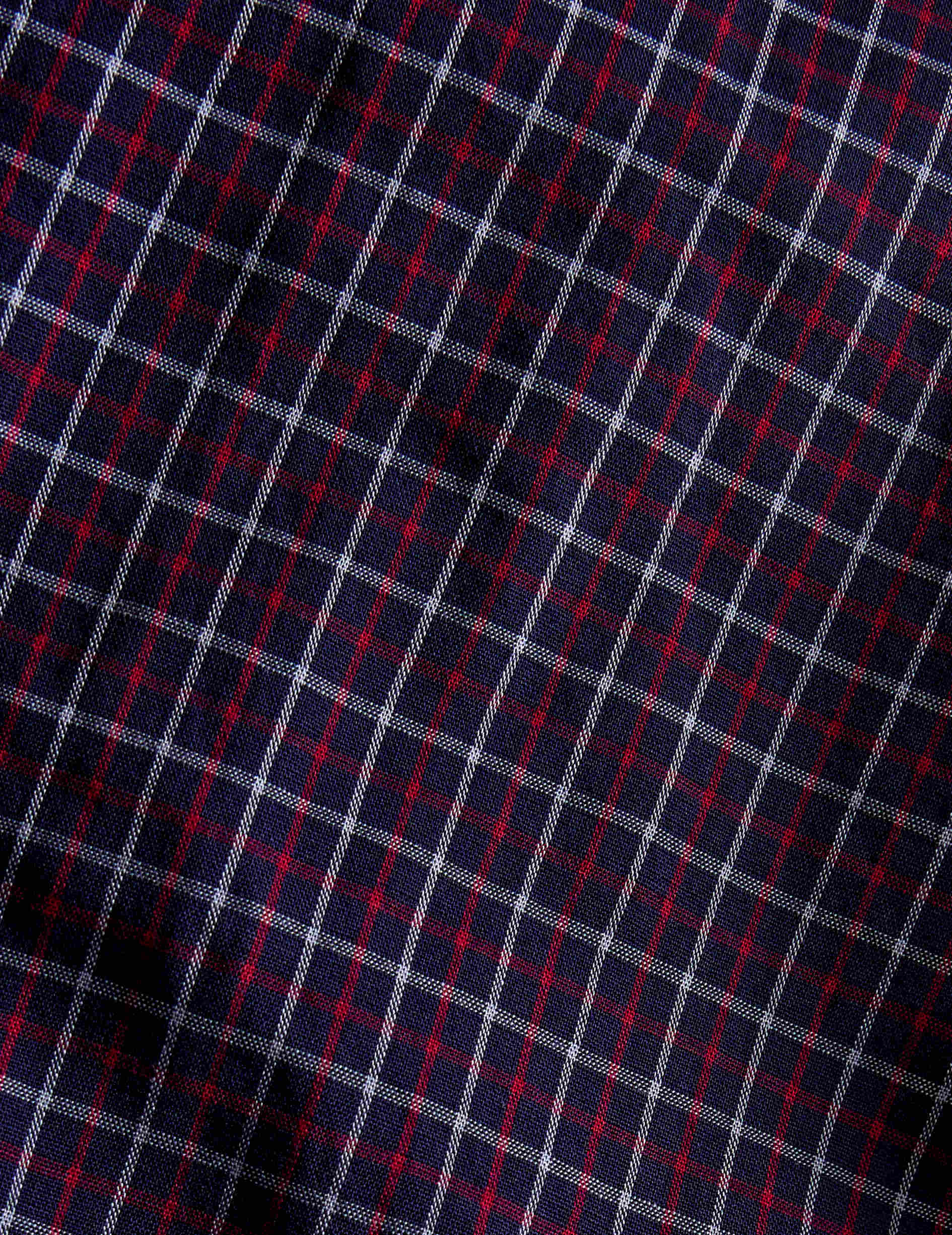 Fitted red check shirt - Poplin - Flexible Collar