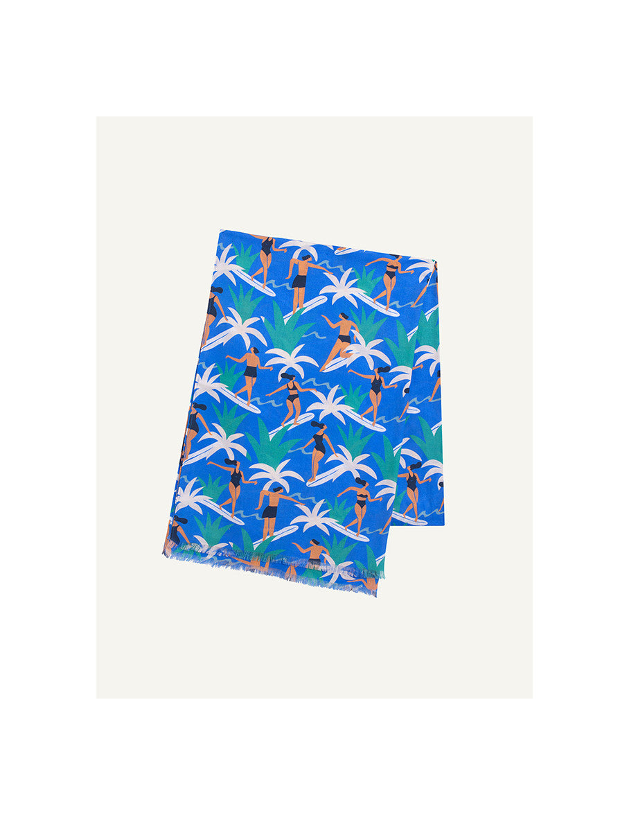 Foulard bleu Figaret x Quentin Monge