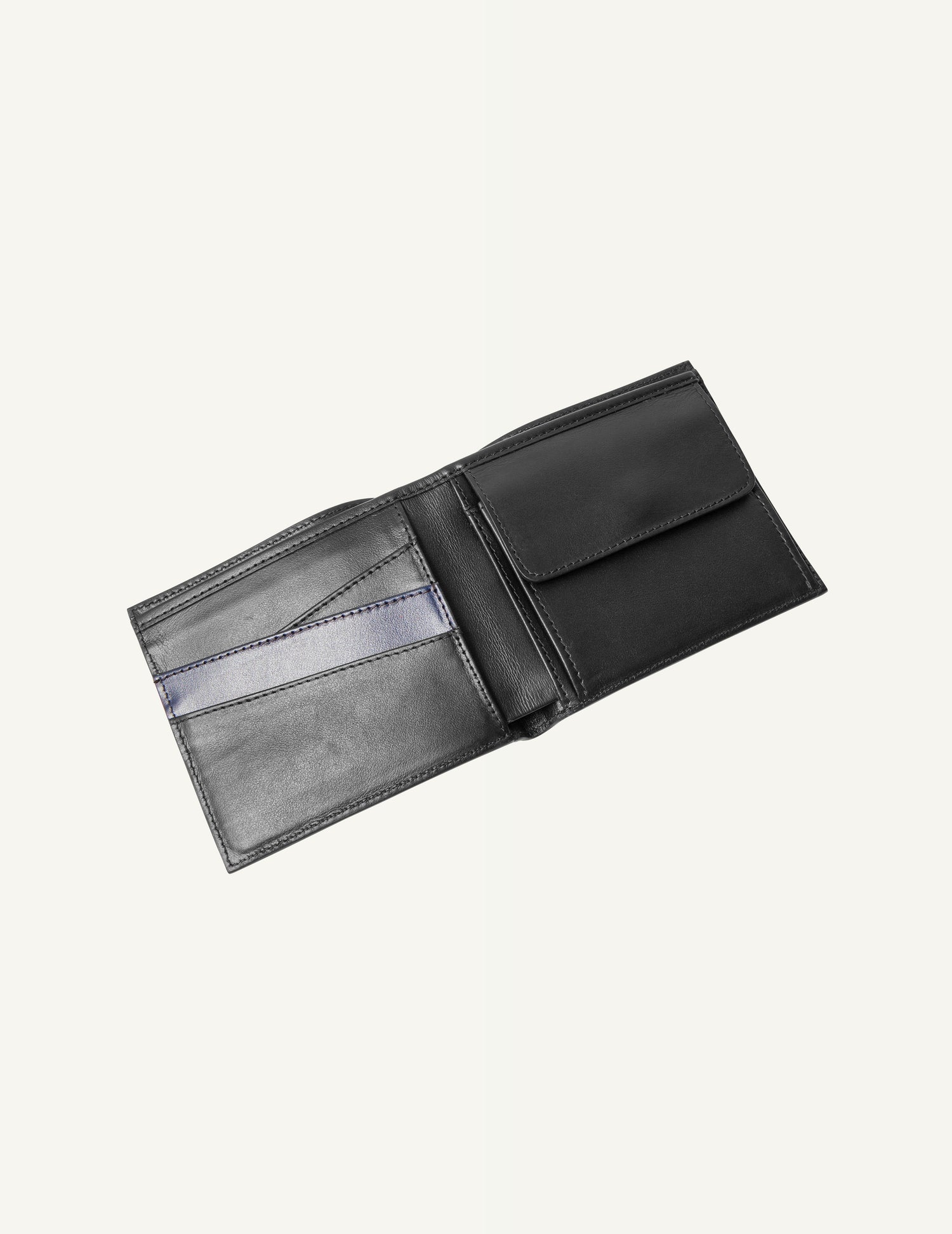 Black cowhide leather wallet