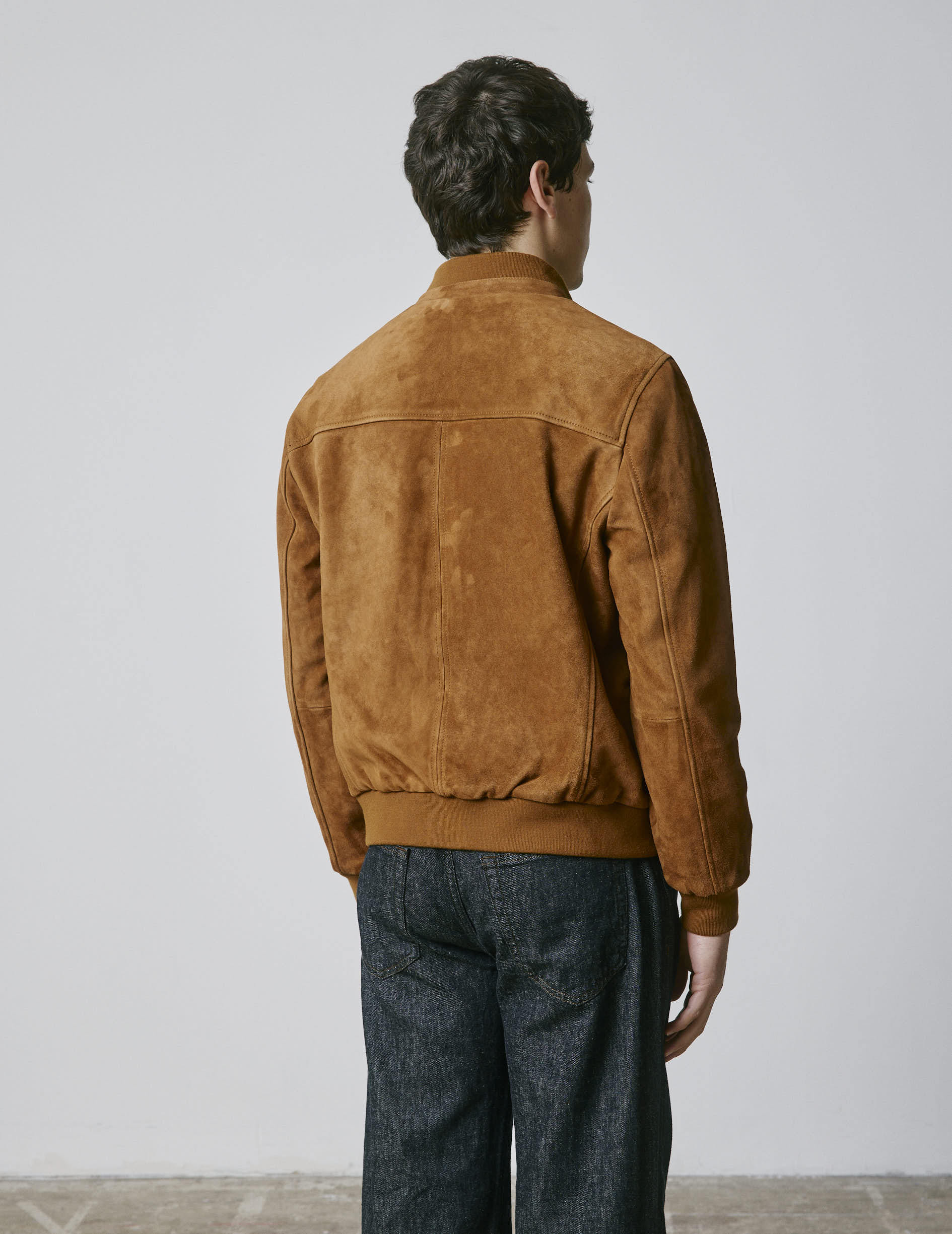 Camel suede Leo teddy jacket