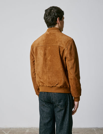 Camel suede Leo teddy jacket