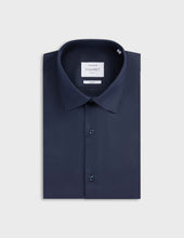 Fitted navy stretch shirt