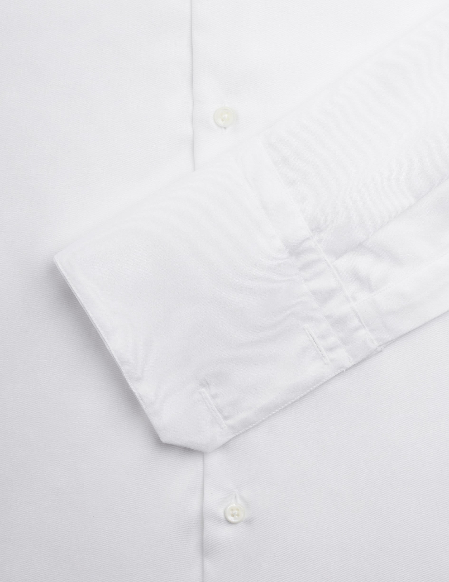 Semi-fitted white shirt - Twill - Italian Collar - French Cuffs