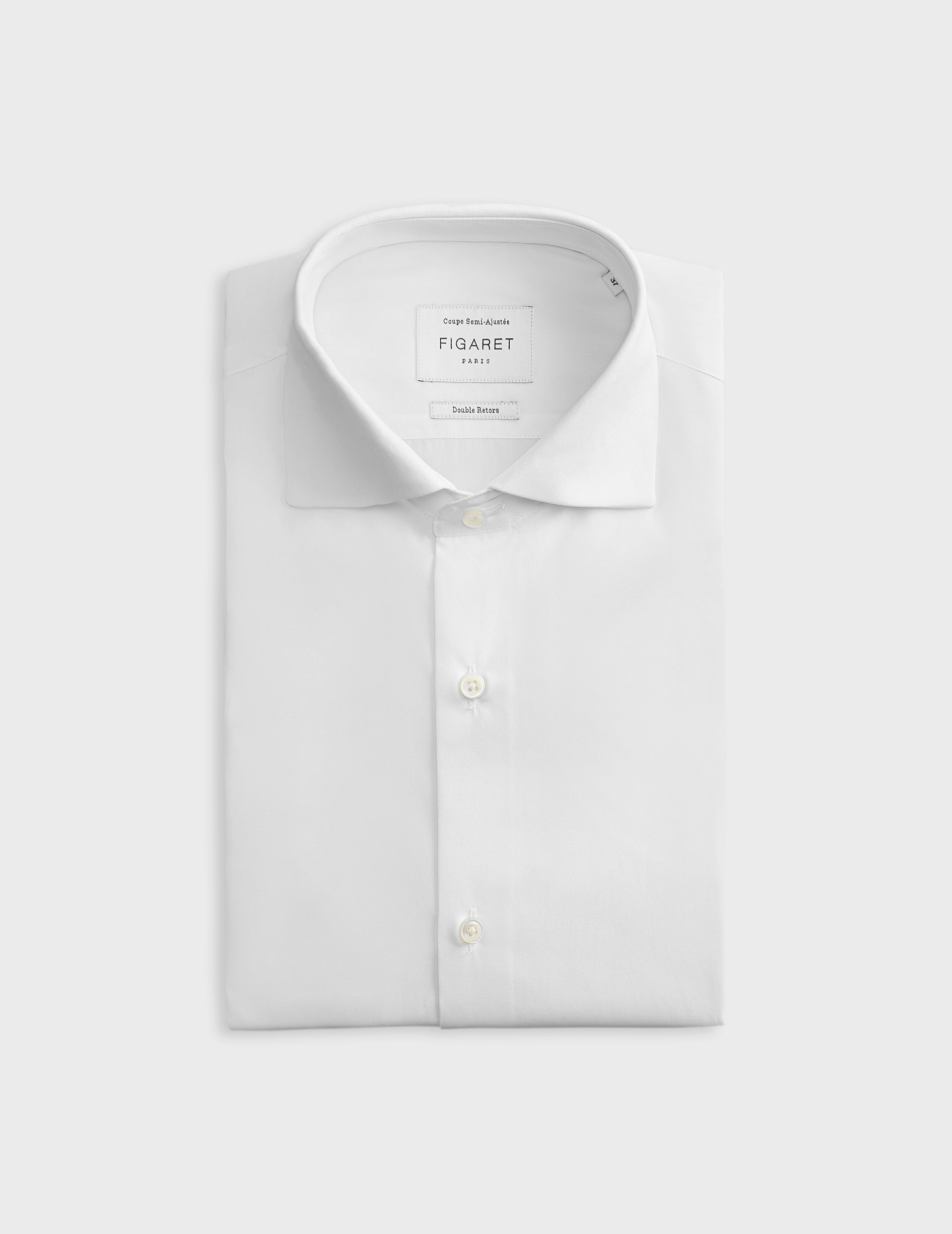 Semi-fitted white shirt