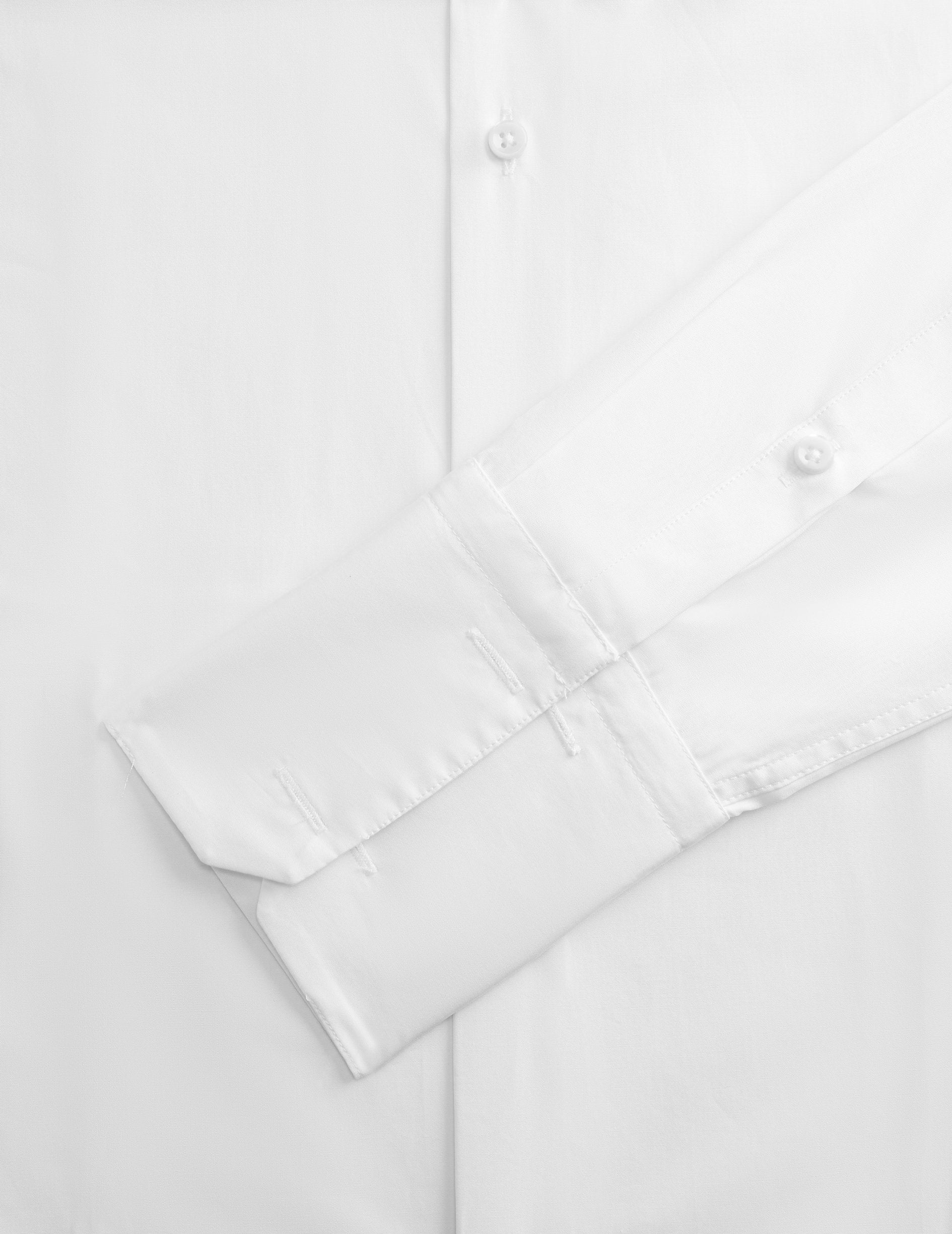 Semi-fitted white shirt - Poplin - Italian Collar - French Cuffs