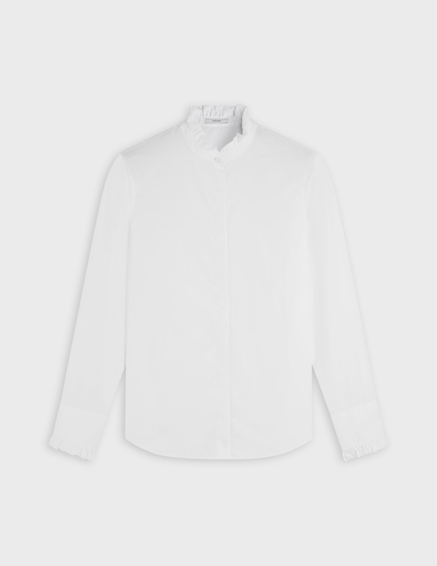 White Louison hidden throat shirt - Poplin#3