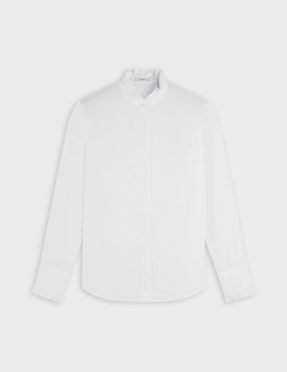 White Louison hidden throat shirt