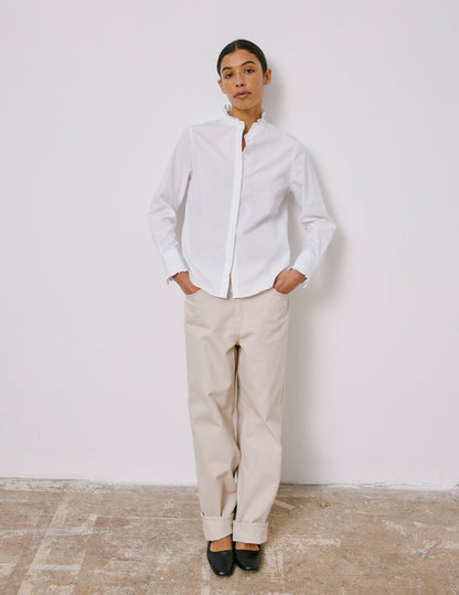 White hidden buttons placket Louison shirt