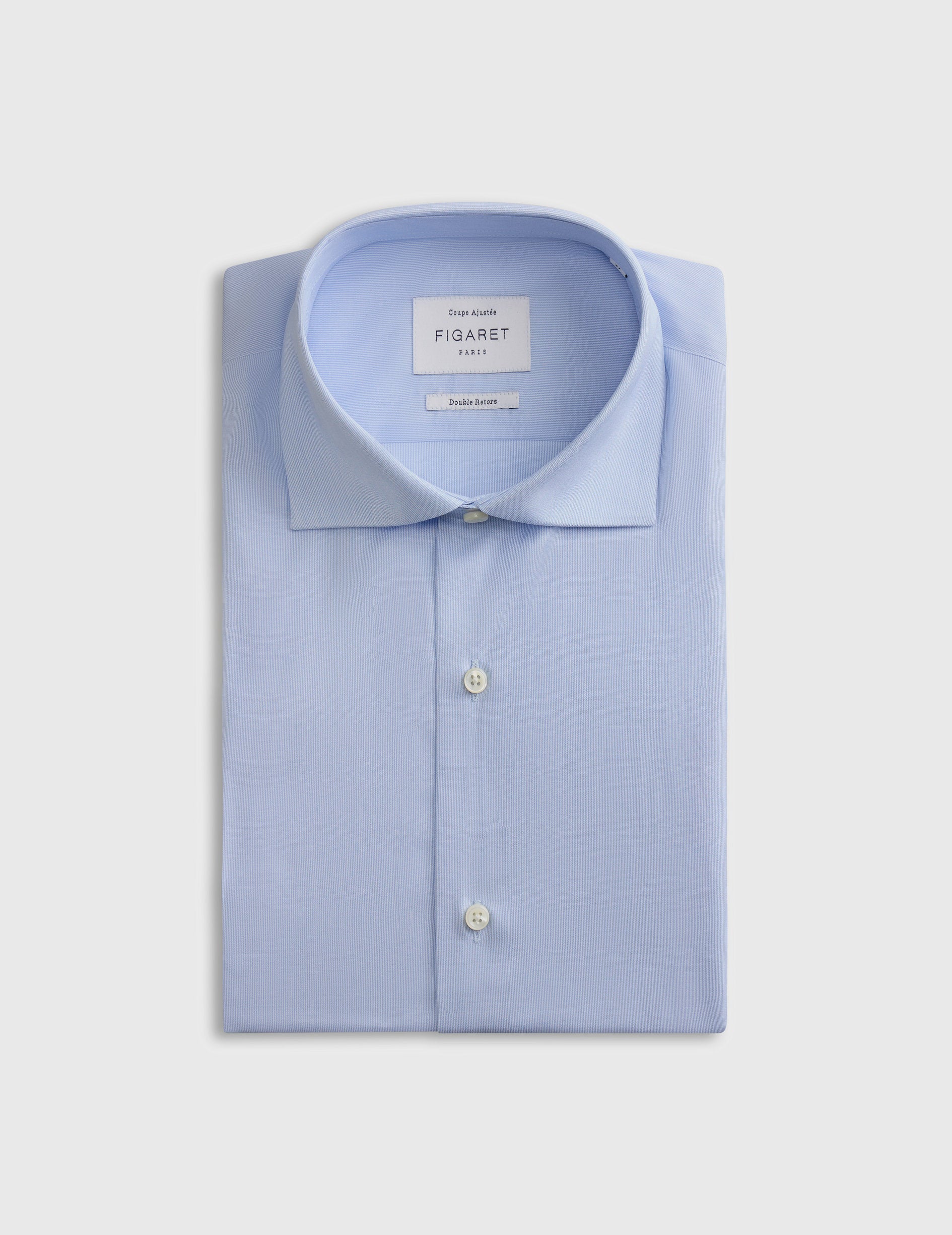 Fitted blue striped shirt - Poplin - Italian Collar