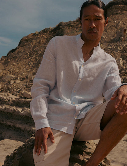 Blue striped linen Carl shirt