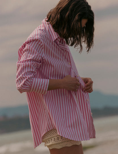 Oversized pink striped Mathilde shirt