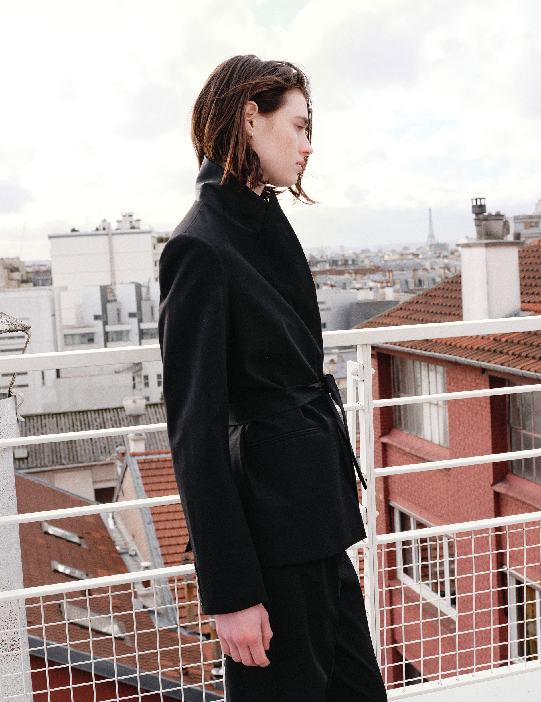 Black virgin wool Nelly suit pants