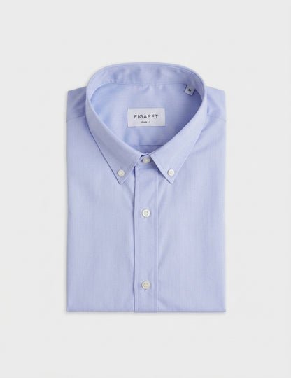 Gaspard shirt with American collar in plain pinpoint