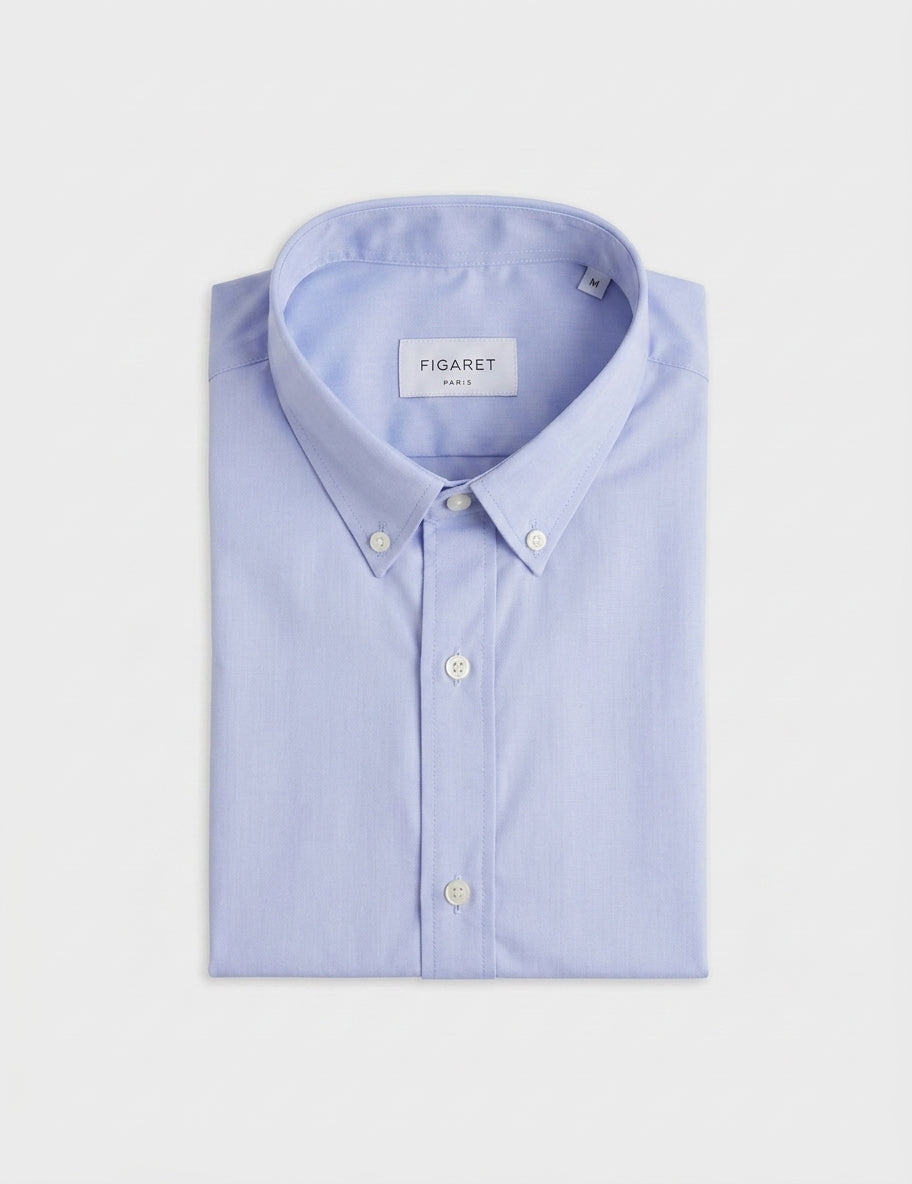 Gaspard shirt with American collar in plain pinpoint