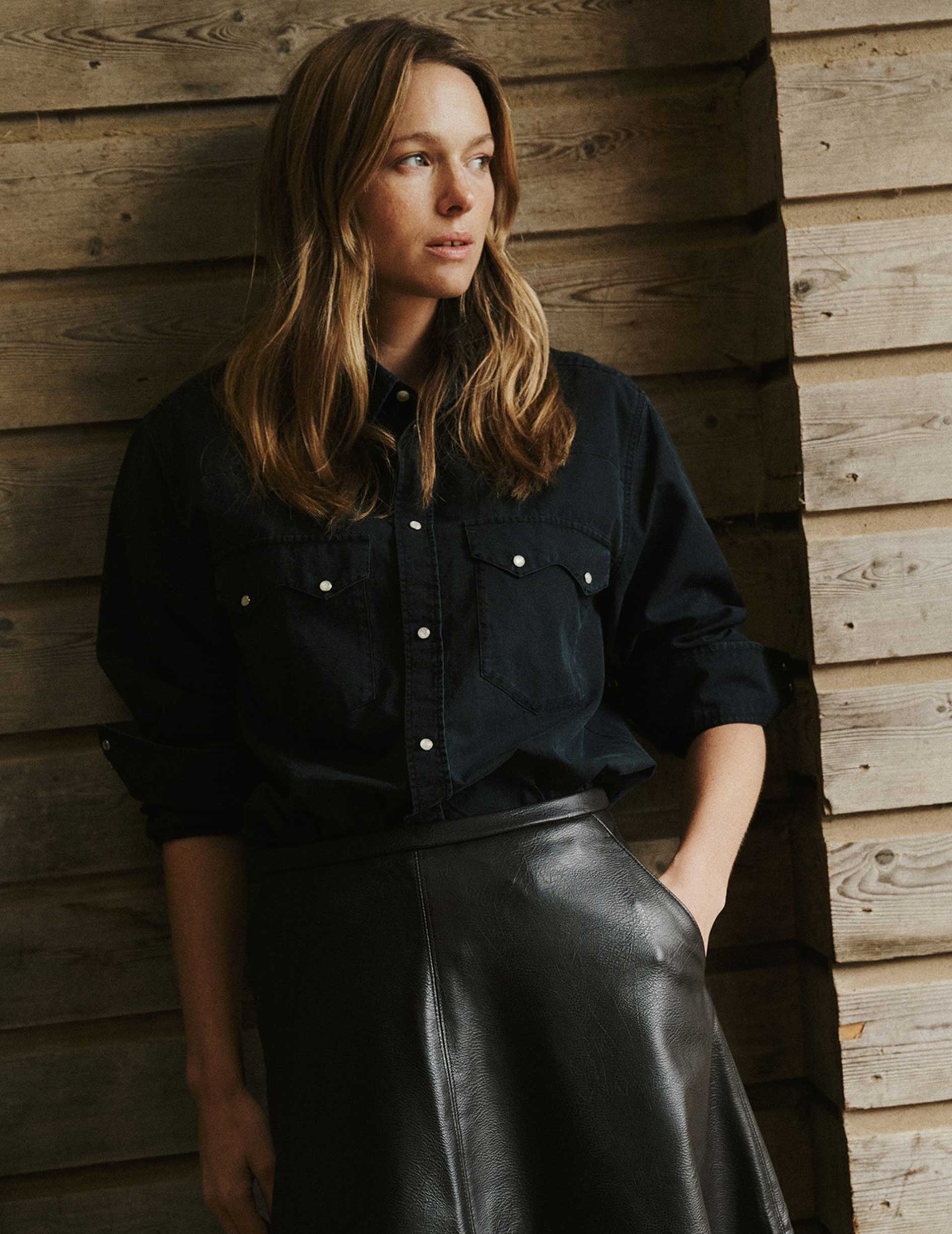 Black denim Lorenzo shirt - Denim - Prodigious Collar