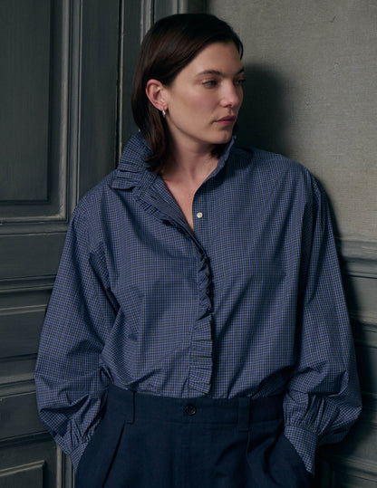 Blue check Greta shirt
