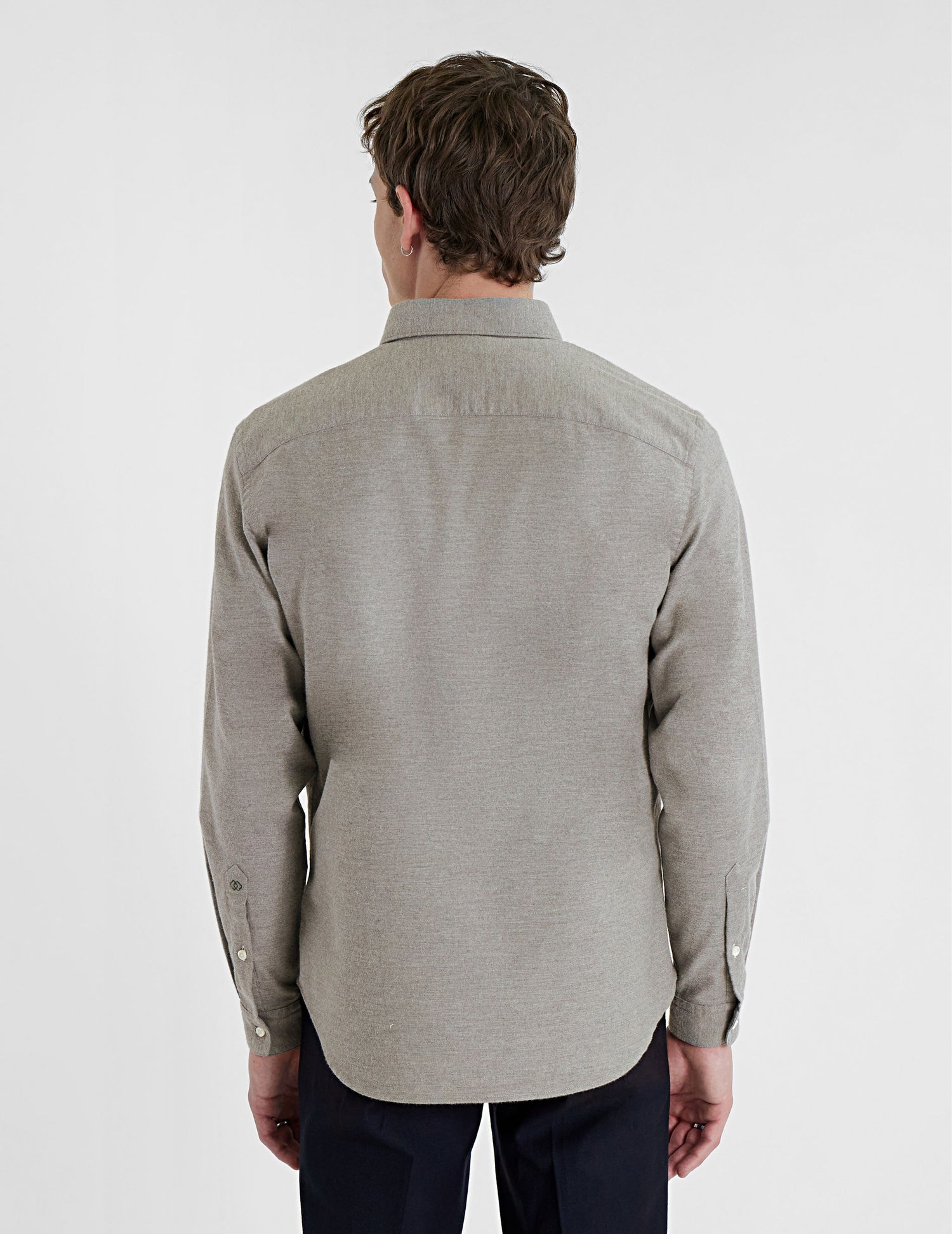 Grey Cotton cashmere Gaspard shirt - Flannel - American Collar#2