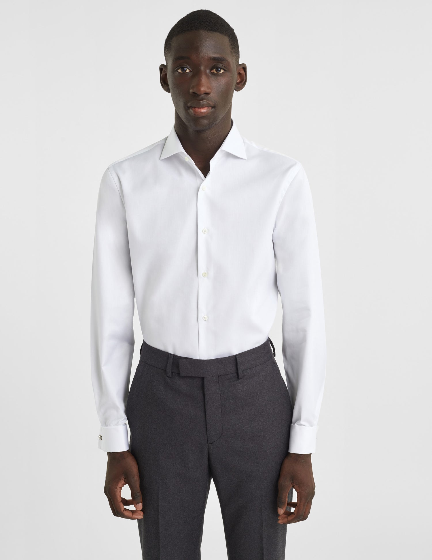 Semi-fitted white shirt - Twill - Italian Collar - French Cuffs#3