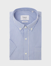 Classic blue striped short-sleeved shirt