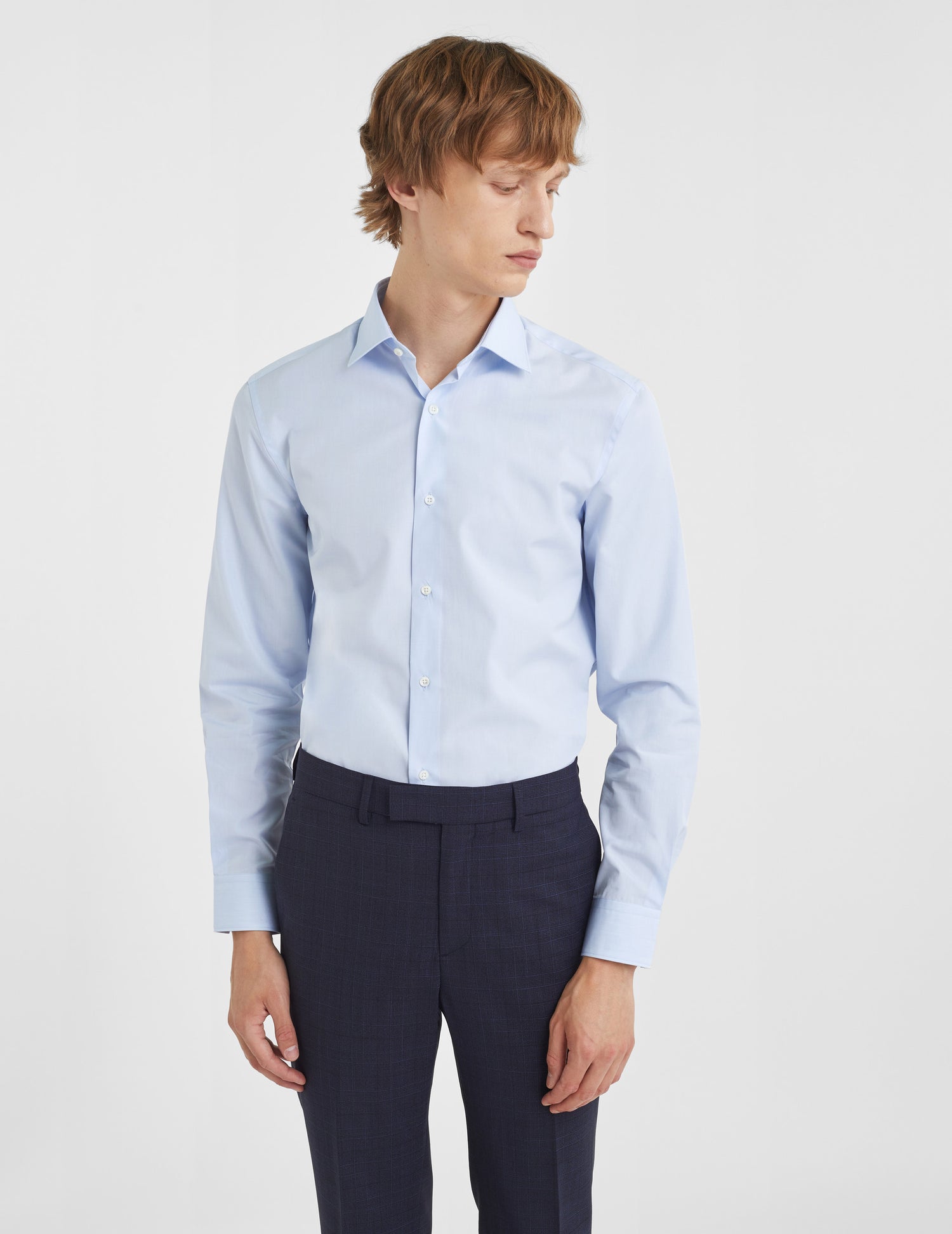 Semi-fitted blue shirt - Wire to wire - Figaret Collar#3