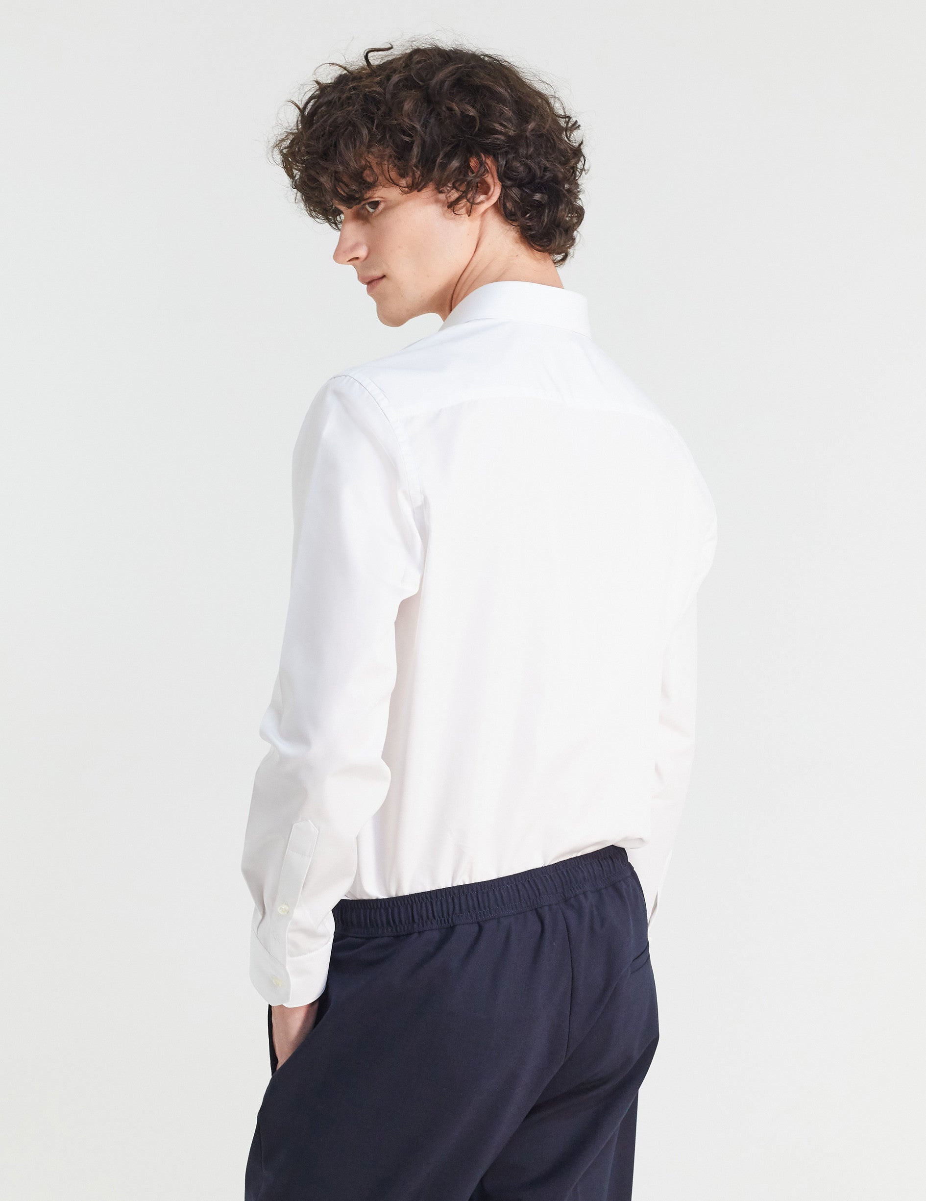 Semi-fitted white shirt - Poplin - Figaret Collar