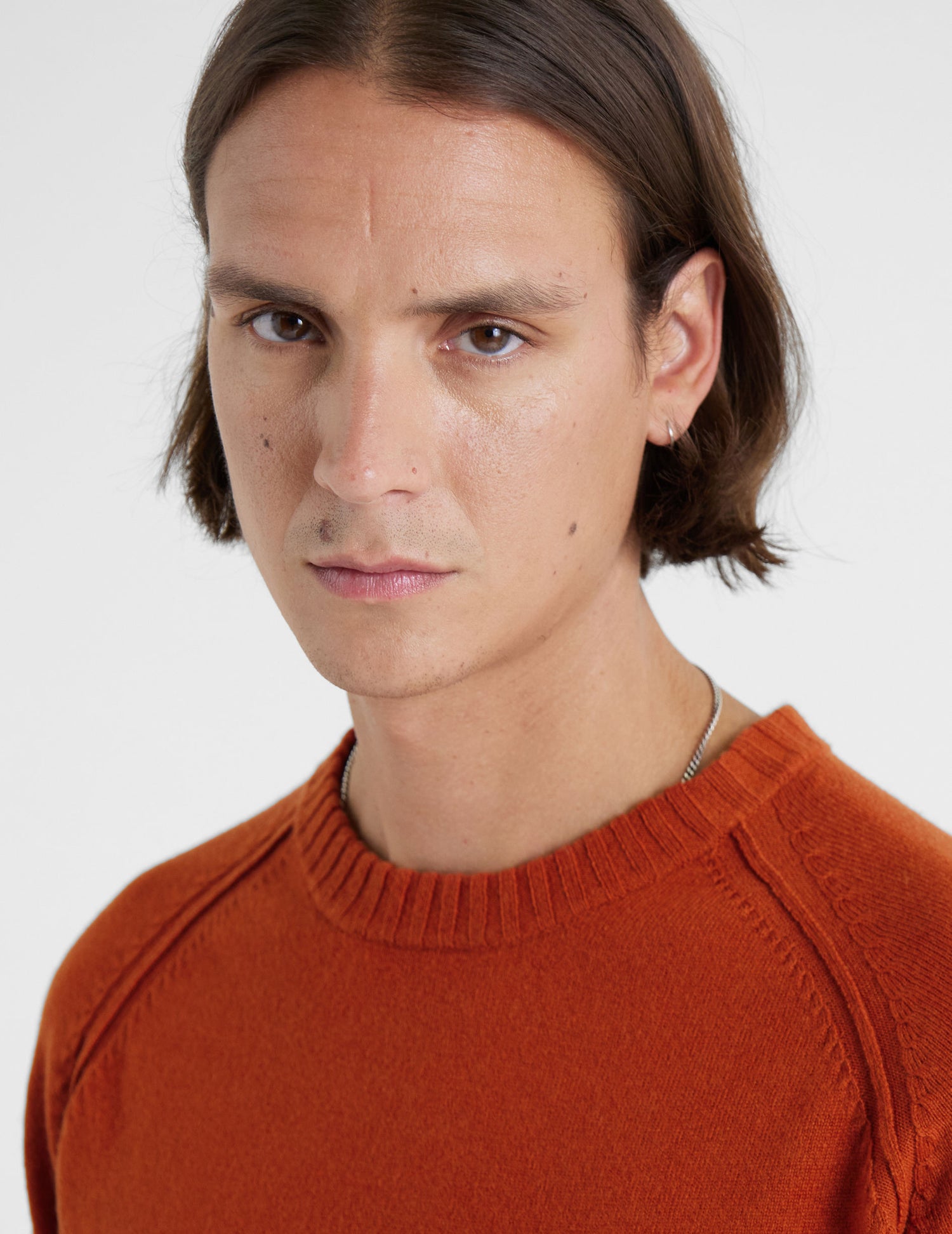 Emile sweater in orange wool and cashmere - Mesh#5