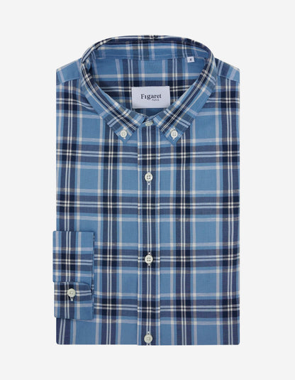 Chemise Gaspard à carreaux bleus