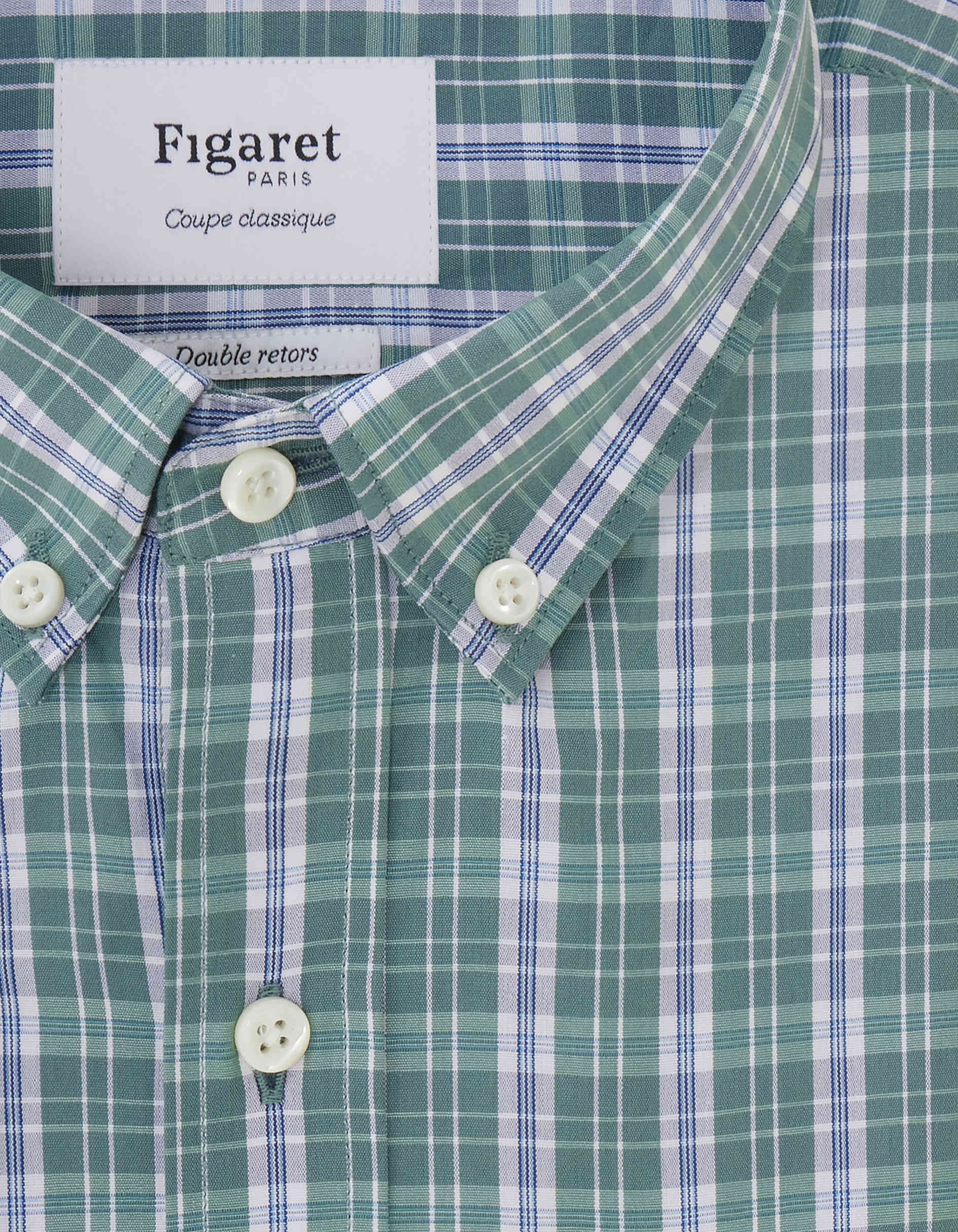 Classic Green Check Shirt - Poplin - American Collar