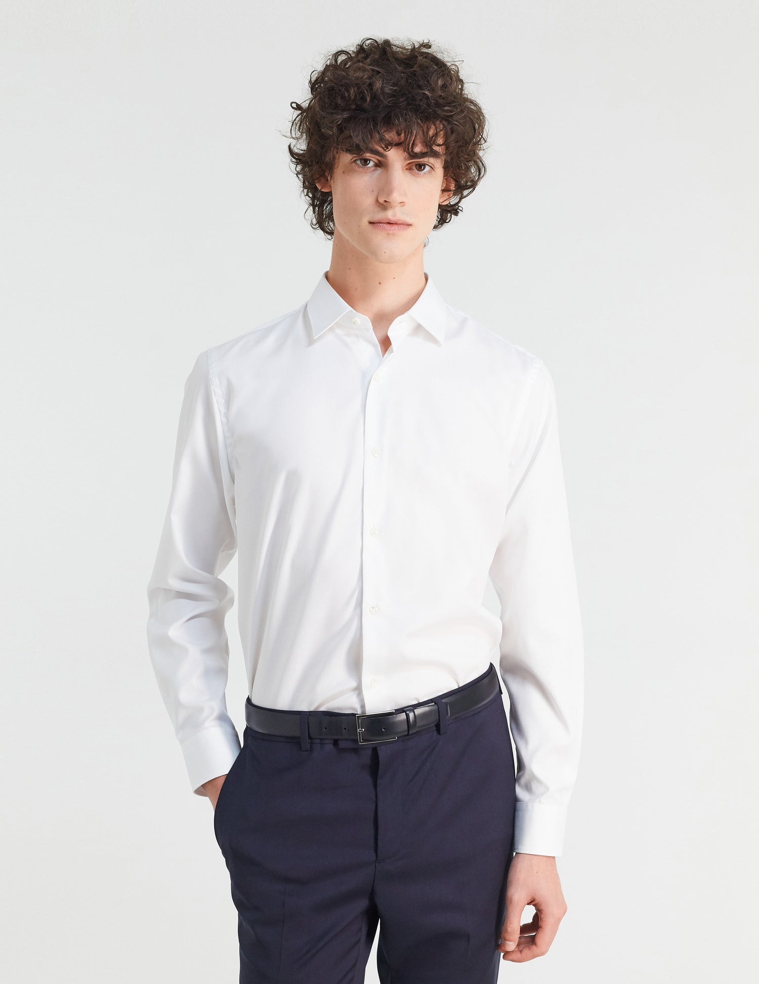Semi-fitted white shirt - Pin point - Figaret Collar#3