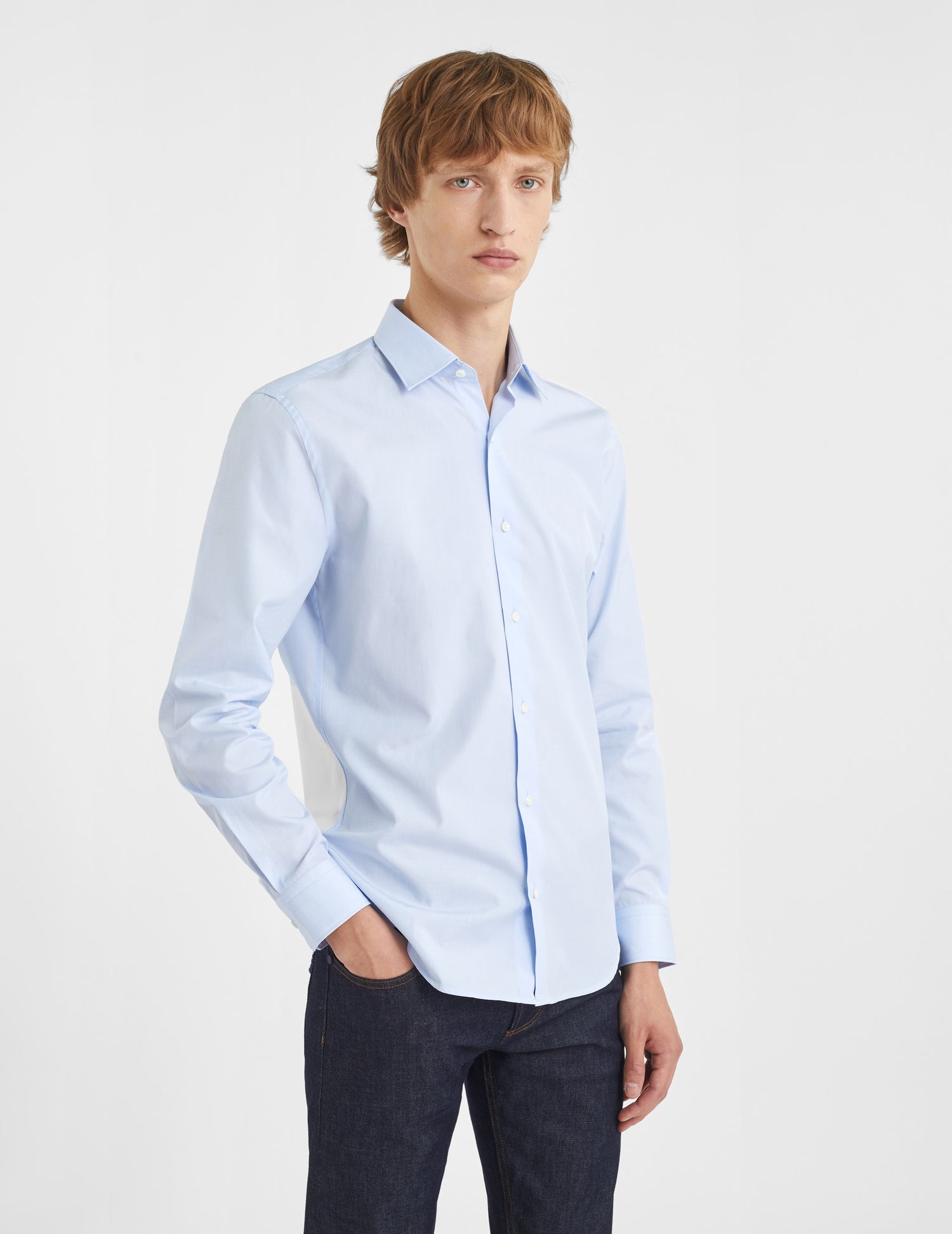 Fitted blue shirt - Wire to wire - Figaret Collar#3