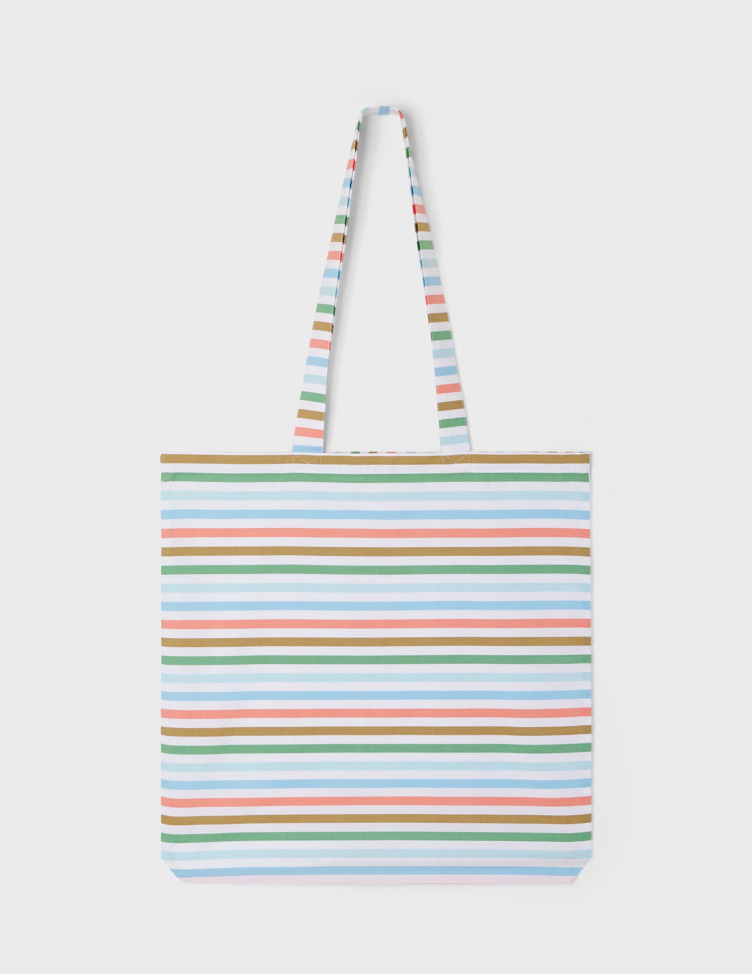 Multicolored striped poplin tote bag - Matthieu Venot x Figaret