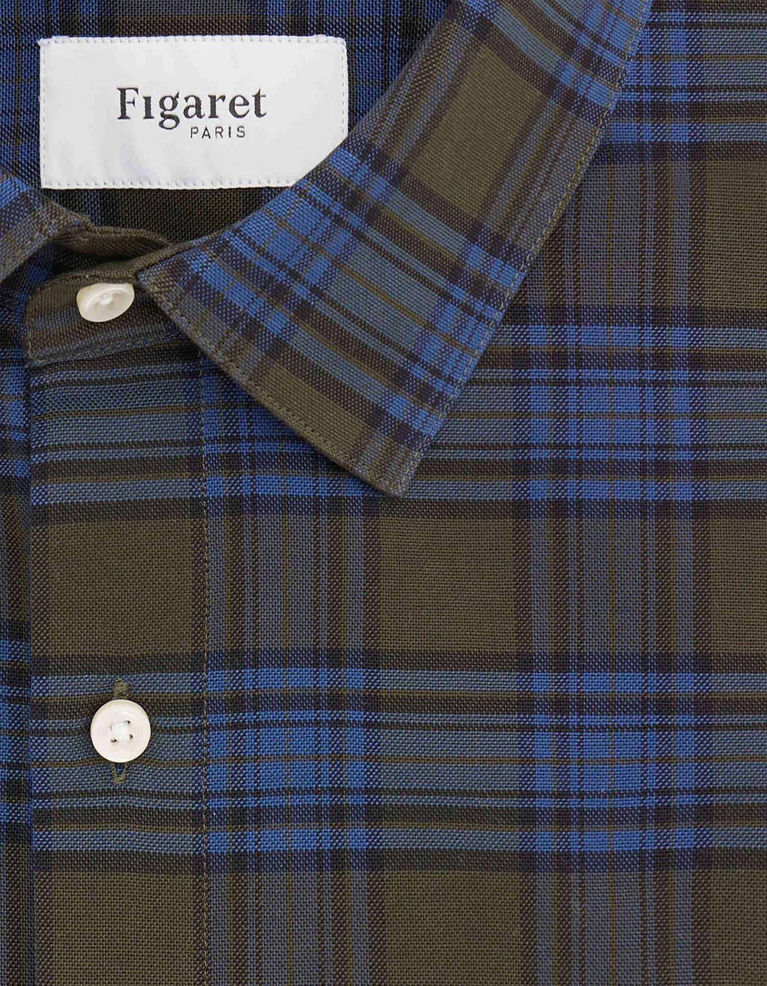 Auguste checkered khaki shirt - Oxford - French Collar#7