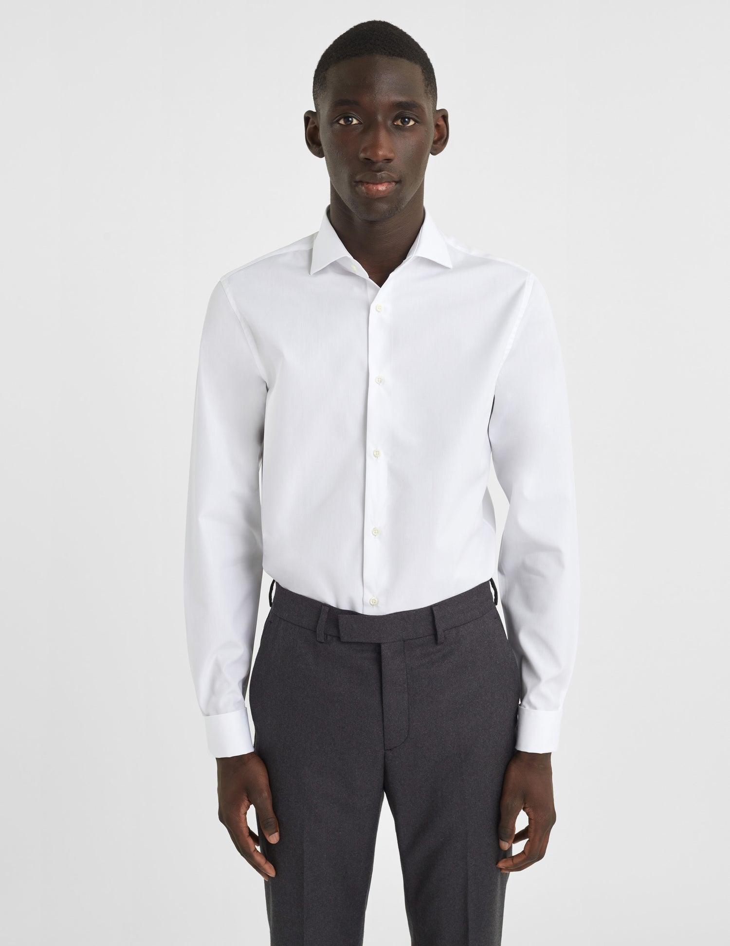 Fitted white shirt - Poplin - Italian Collar - French Cuffs#3