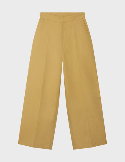 Sand linen and cotton Darlène pants