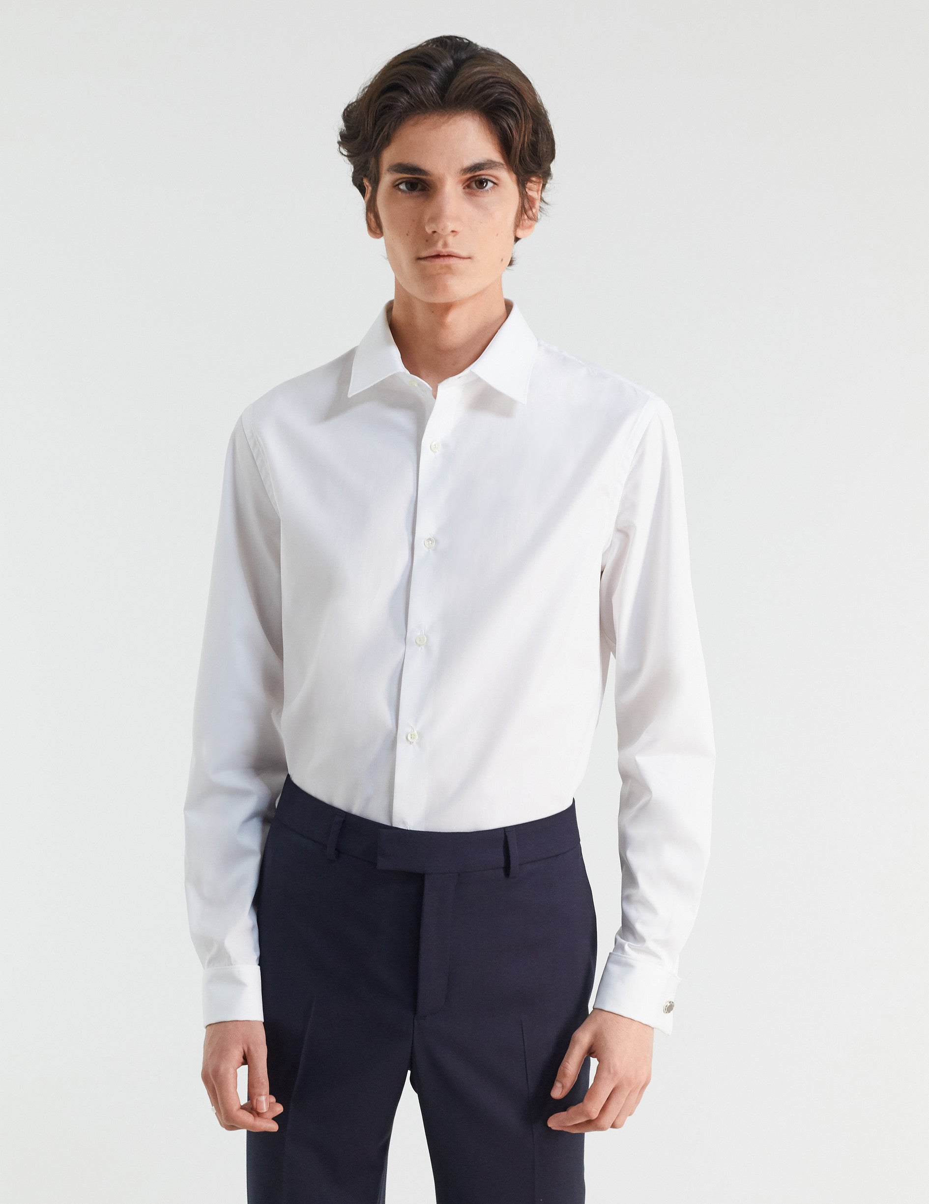 Fitted white shirt - Poplin - Figaret Collar - French Cuffs