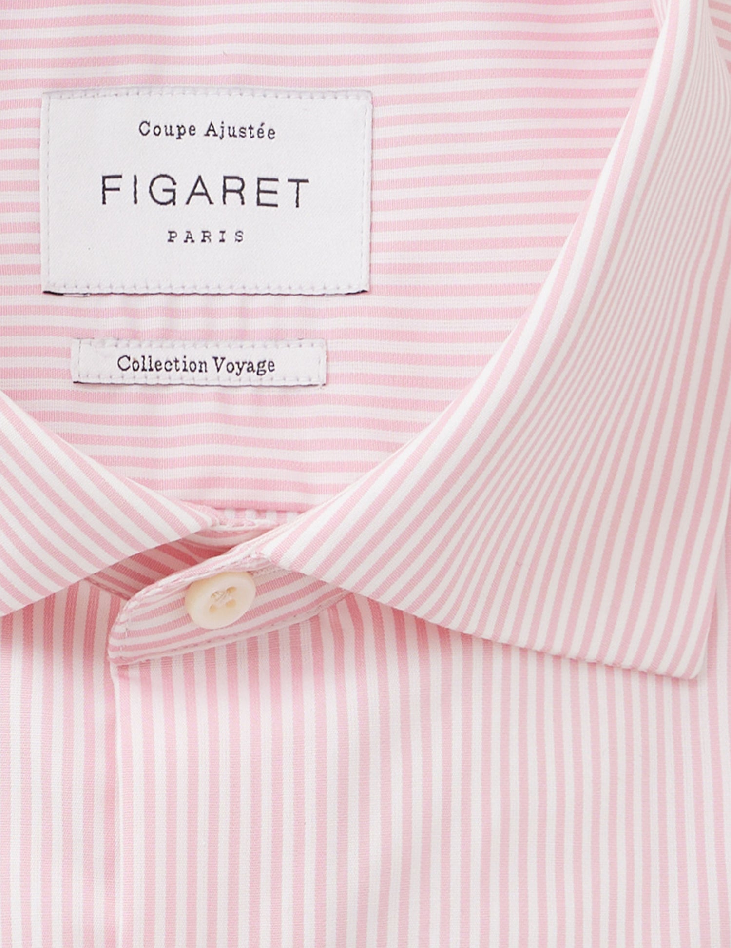fitted Pink striped easy-iron shirt