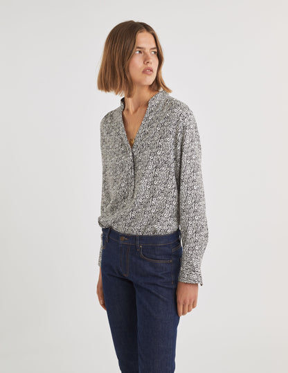 Blouse Sandra imprimé noir et blanc