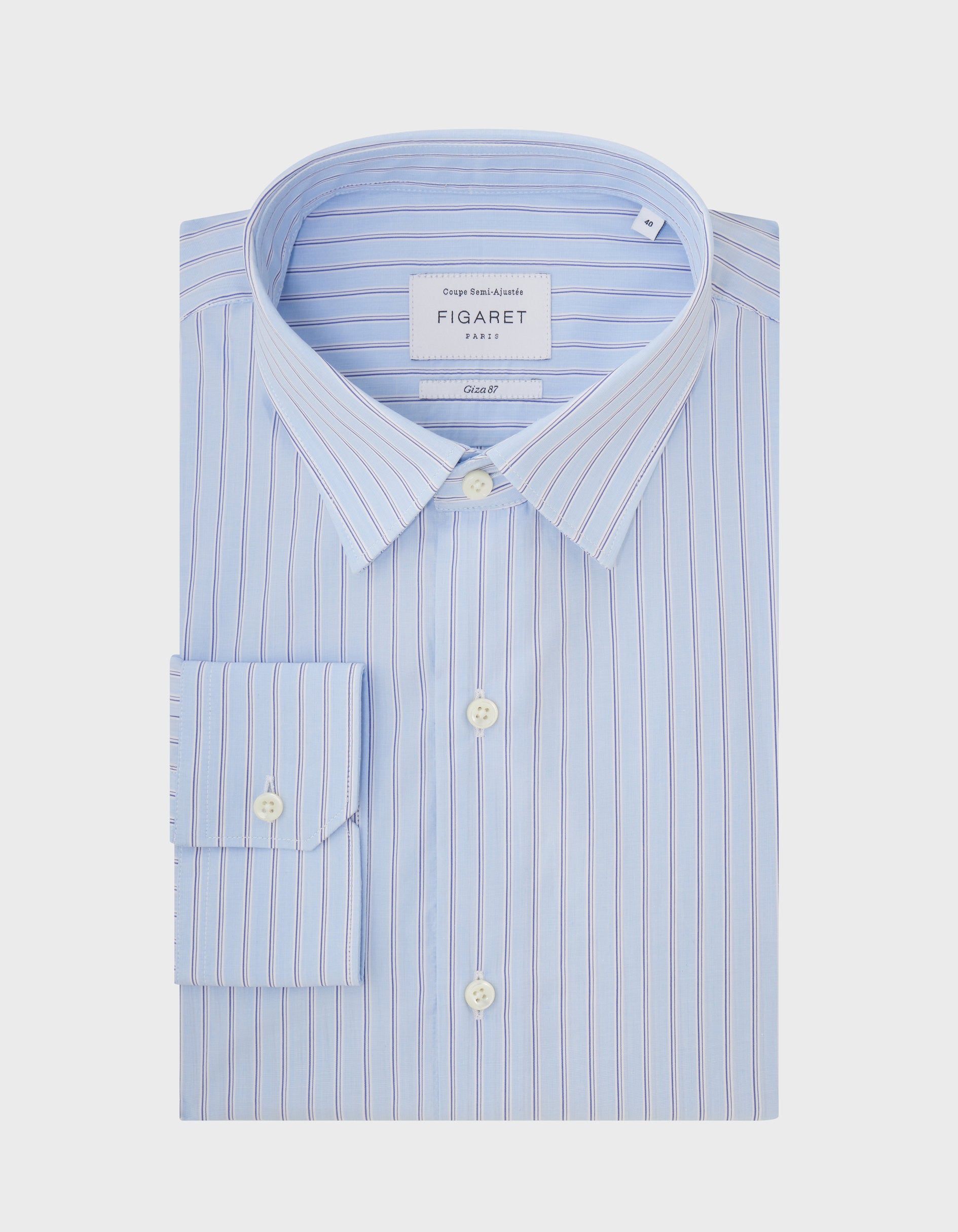Semi-fitted Prestige blue striped shirt